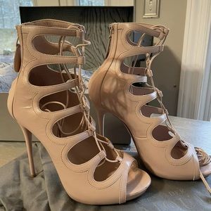 Alexander McQueen Cuba Calf Patchouli sandals heels 38 NIB